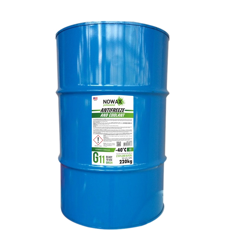 Антифриз NOWAX GREEN G11, 220кг, зелений